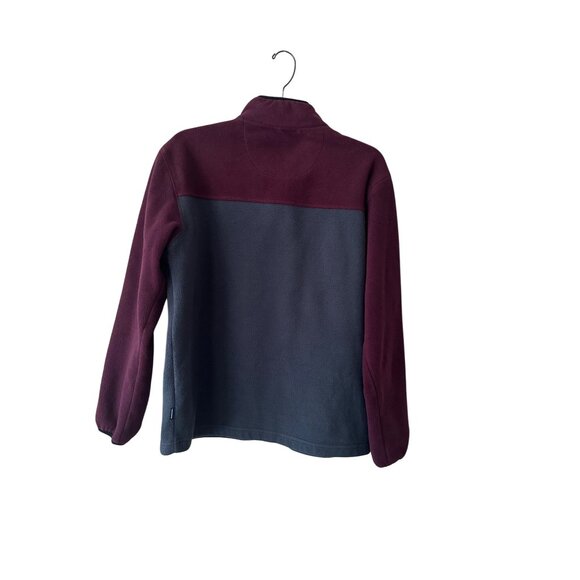 Hawke & Co. Mens Burgundy & Charcoal Quarter Snap Colorblock Pullover Fleece M - Picture 2 of 15